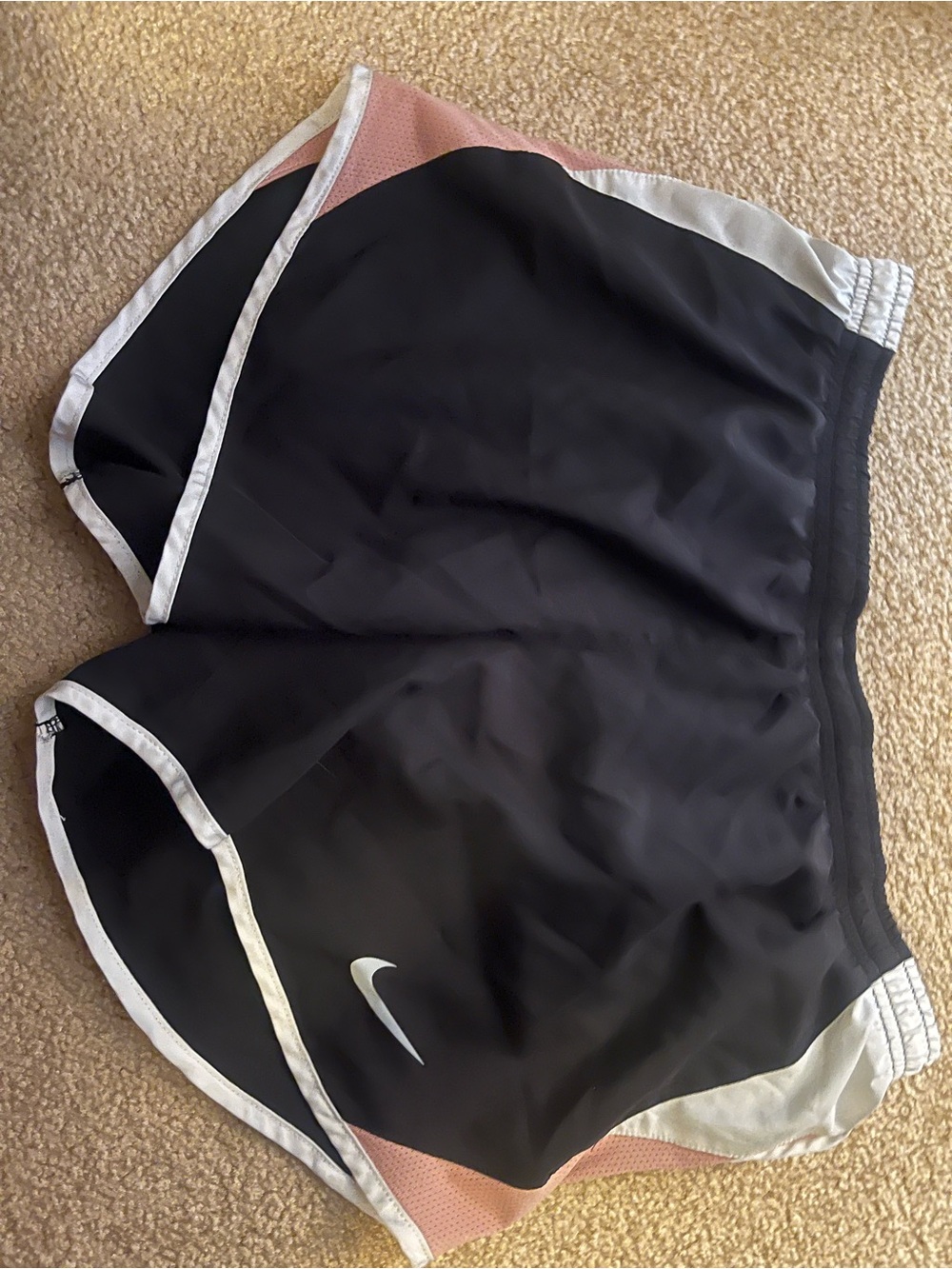 Nike Black Running Shorts with Pink and White Trim